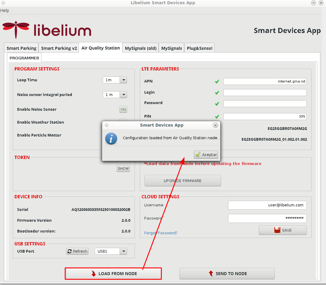 Load current device settings