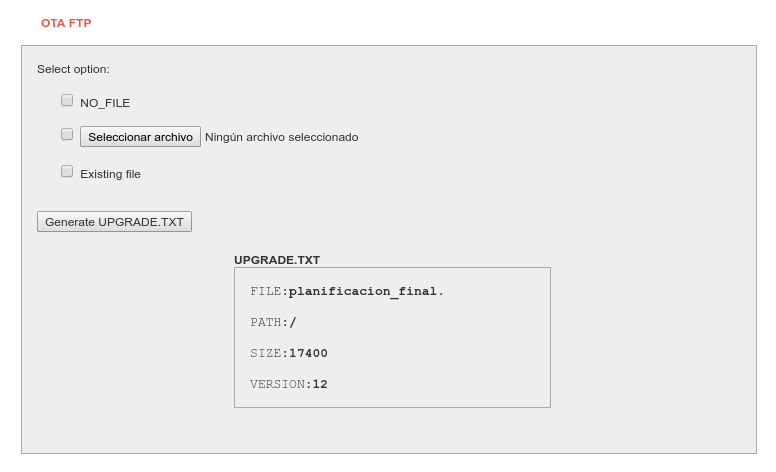 Figure : OTA-FTP plugin