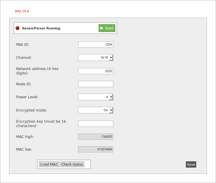 Figure : XBee-PRO 802.15.4 setup