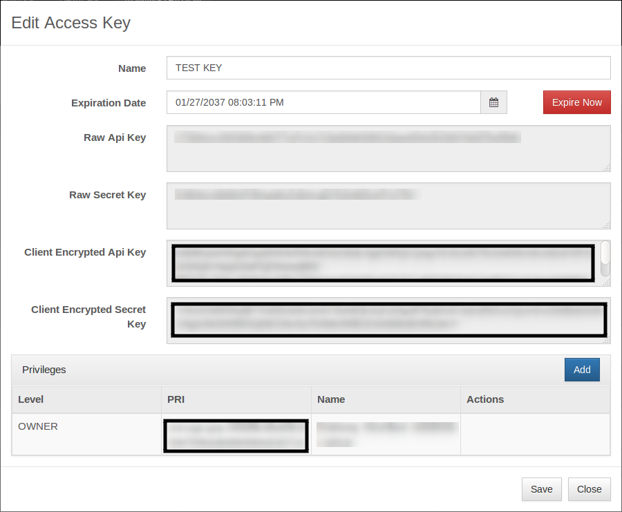 Figure : Access Key