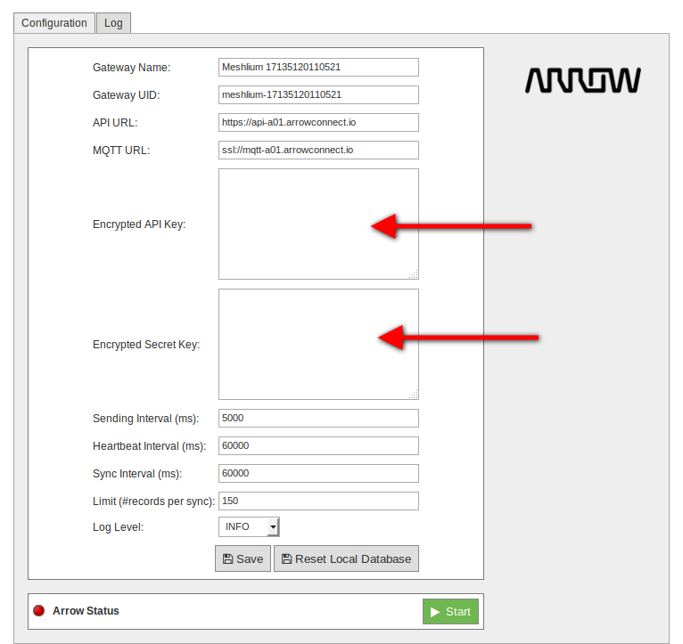 Figure : Configure Arrow