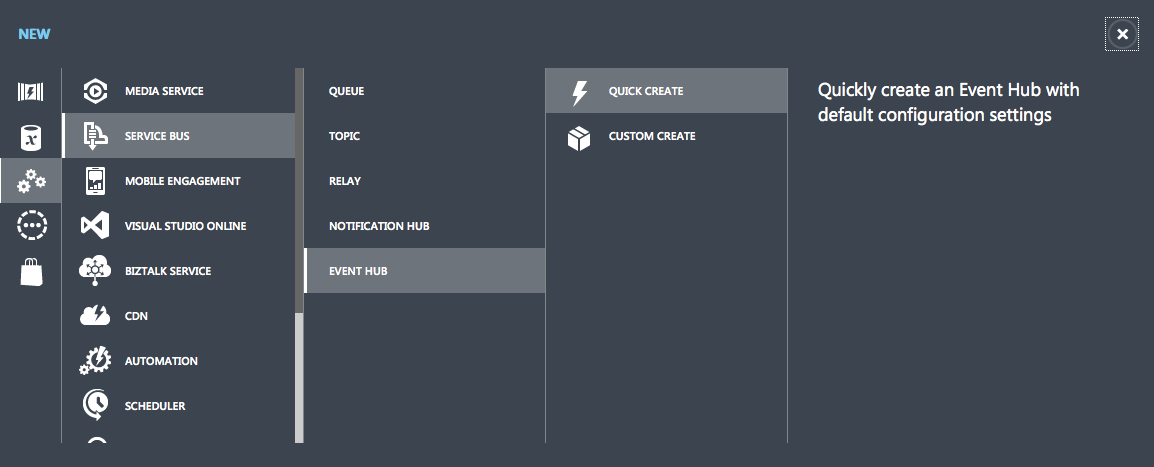 Figure : Quick Create