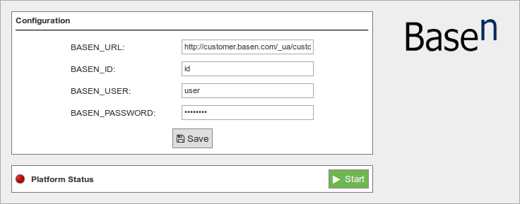 Figure : Configuring BaseN Platform in Meshlium