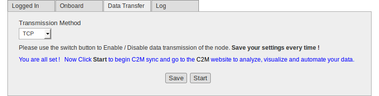 Figure : C2M Data Transfer tab