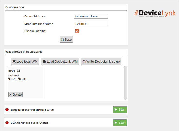 Figure : DeviceLynk cloud plugin interface