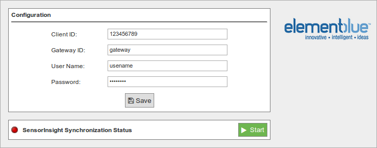 Figure : Configuring ElementBlue RightSensor in Meshlium