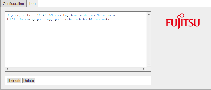 Figure : Fujitsu IoT Connector logs view