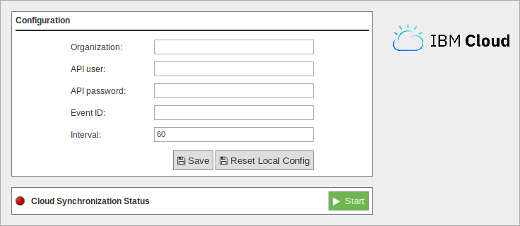 Figure : Configuring IBM Cloud in Meshlium