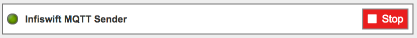 Figure : swiftLab IoT sender is running