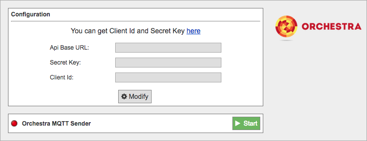 Figure : Orchestra Cloud Connector configuration panel