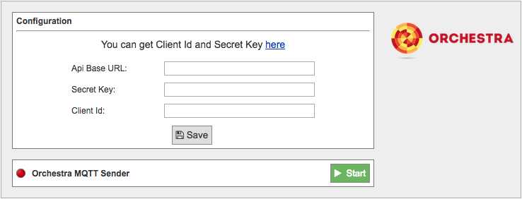 Figure : Orchestra Cloud Connector configuration panel