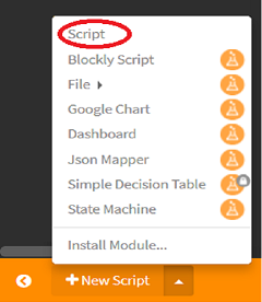 Figure : Create a new script