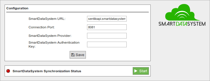 Figure : SmartDataSystem configuration panel