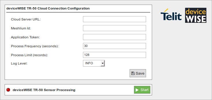 Figure : Telit configuration panel