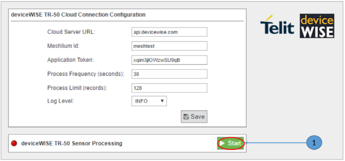 Figure : Telit Start button