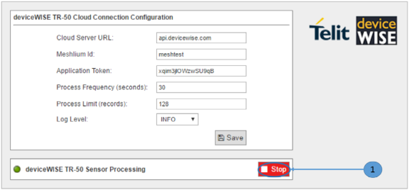 Figure : Telit Stop button