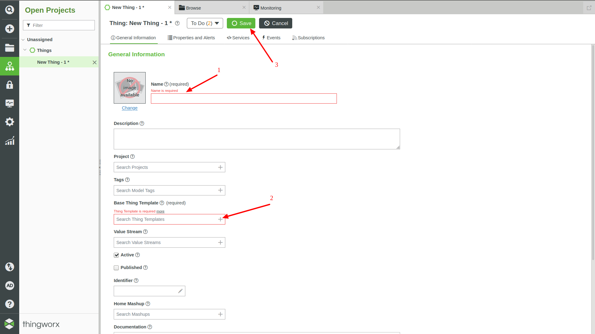 Figure : ThingWorx Remote Things, Thing Name