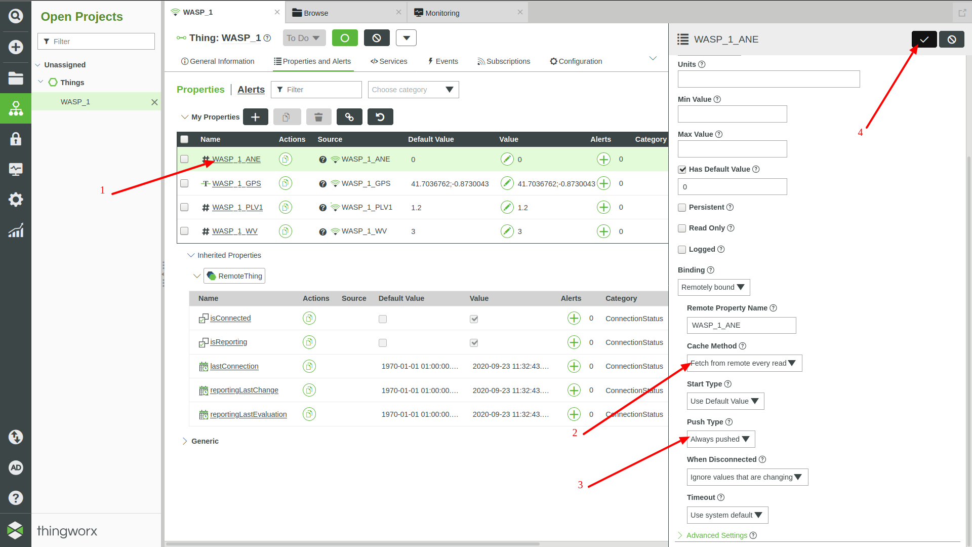 Figure : ThingWorx Thing, Properties