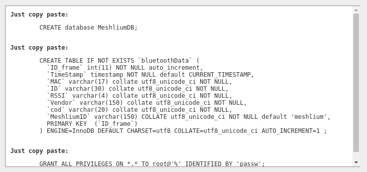 Figure : SQL script