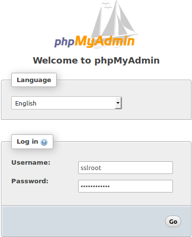 Figure : phpMyAdmin login page