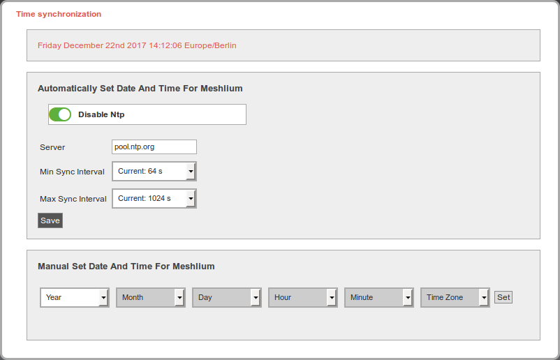 Figure : Time Synchronization plugin