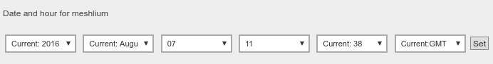 Figure : Manually selecting time and timezone