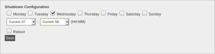 Figure : Manually selecting time and days