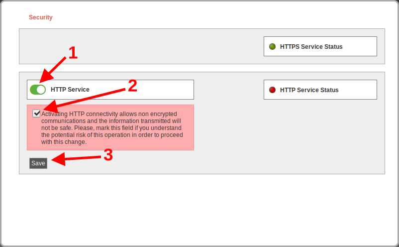 Figure : Enable HTTP service