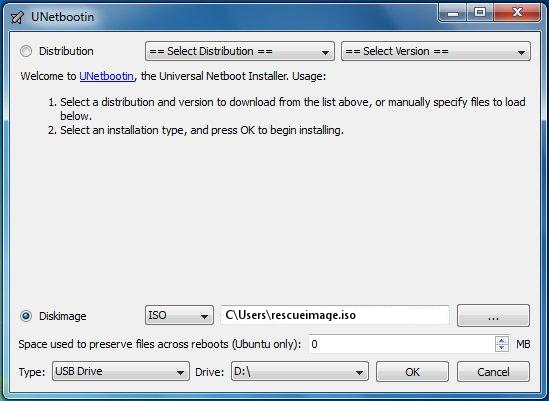 Figure : unetbootin interface