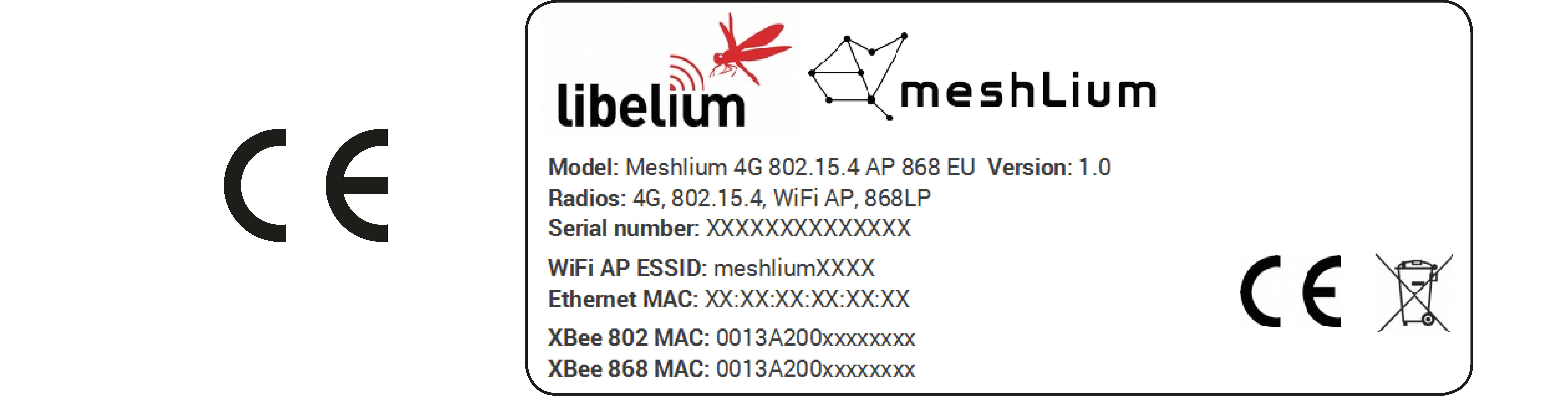 Figure : Back sticker for Meshlium 4G 802.15.4 AP 868 EU