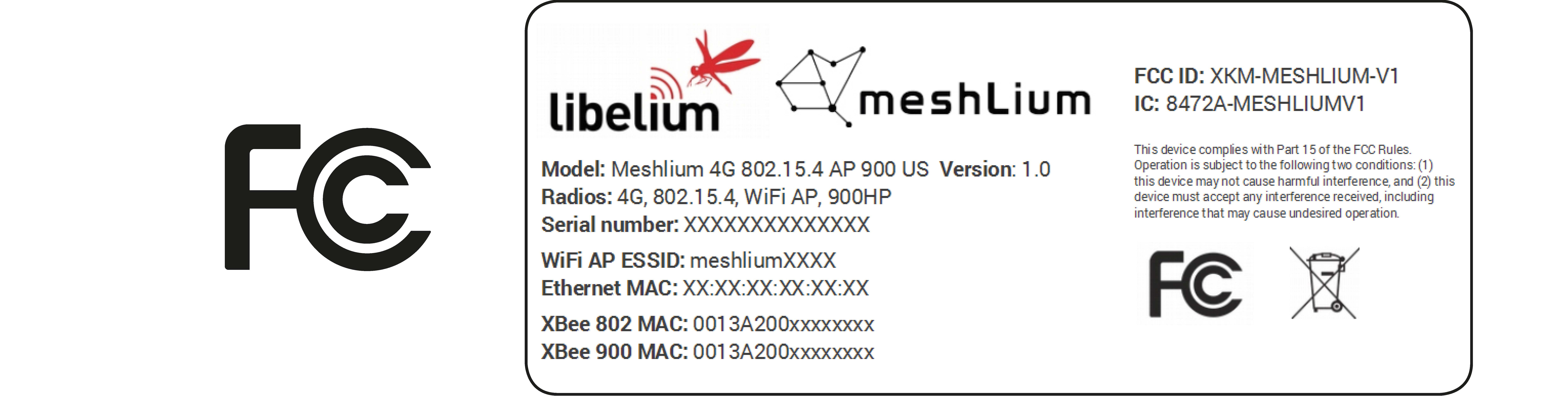 Figure : Back sticker for Meshlium 4G 802.15.4 AP 900 US