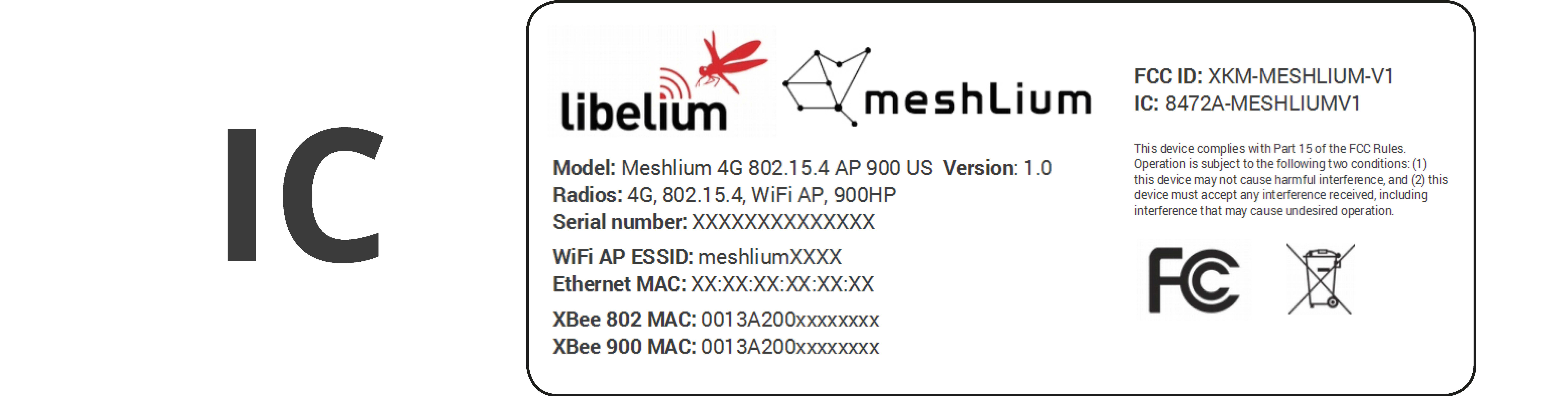 Figure : Back sticker for Meshlium 4G 802.15.4 AP 900 BR