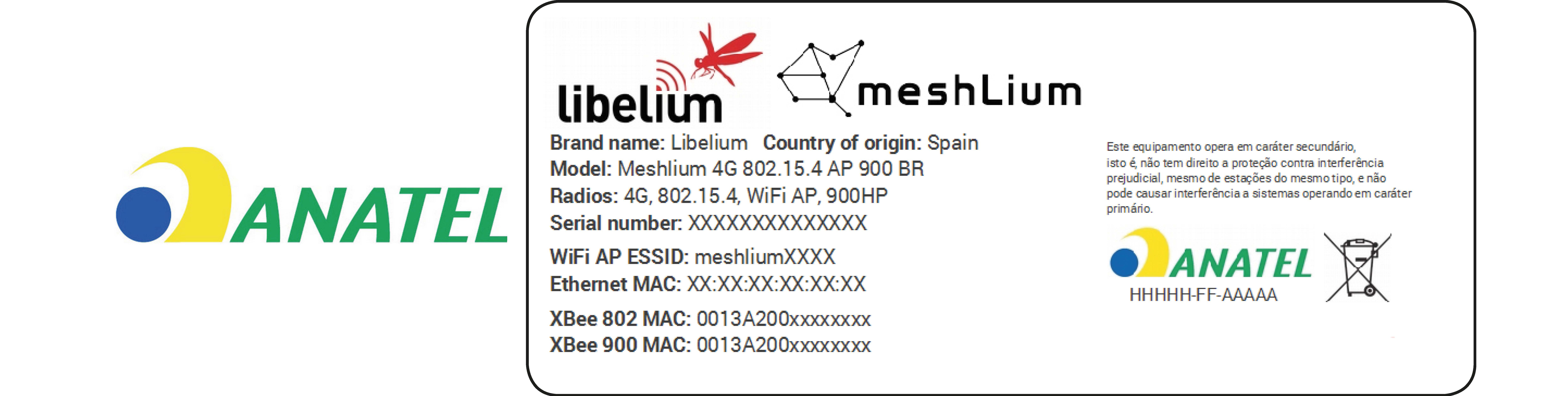 Figure : Back sticker for Meshlium 4G 802.15.4 AP 900 BR