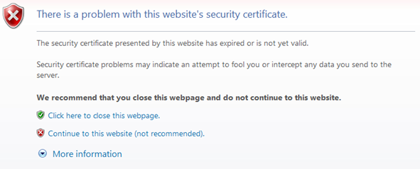 Figure : Manager System&#x2019;s certificate screenshot on IExplorer