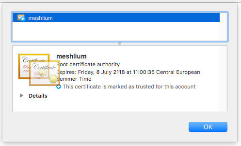 Figure : Export the self-signed certificate to your disk