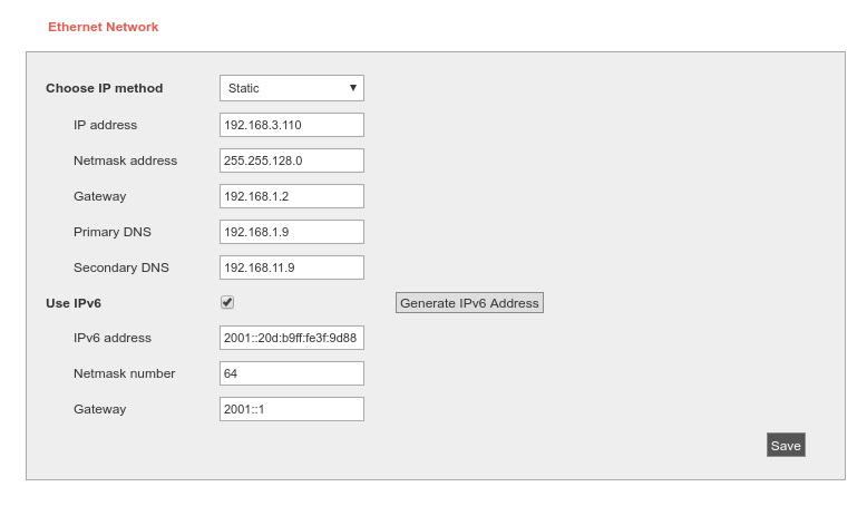 Figure : IPV6 setup