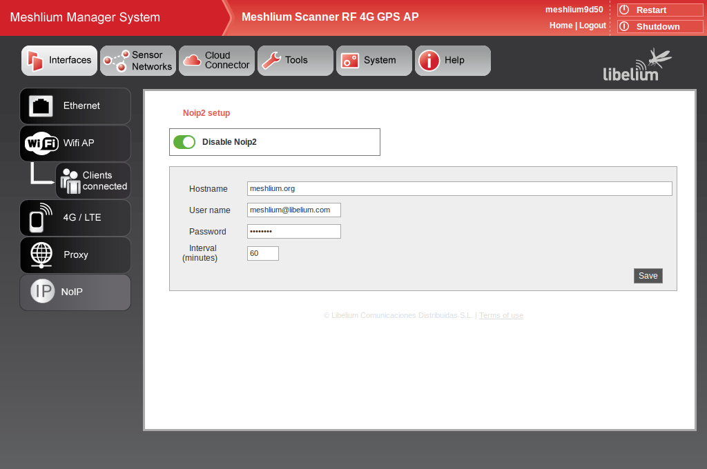 Figure : NoIP setup plugin