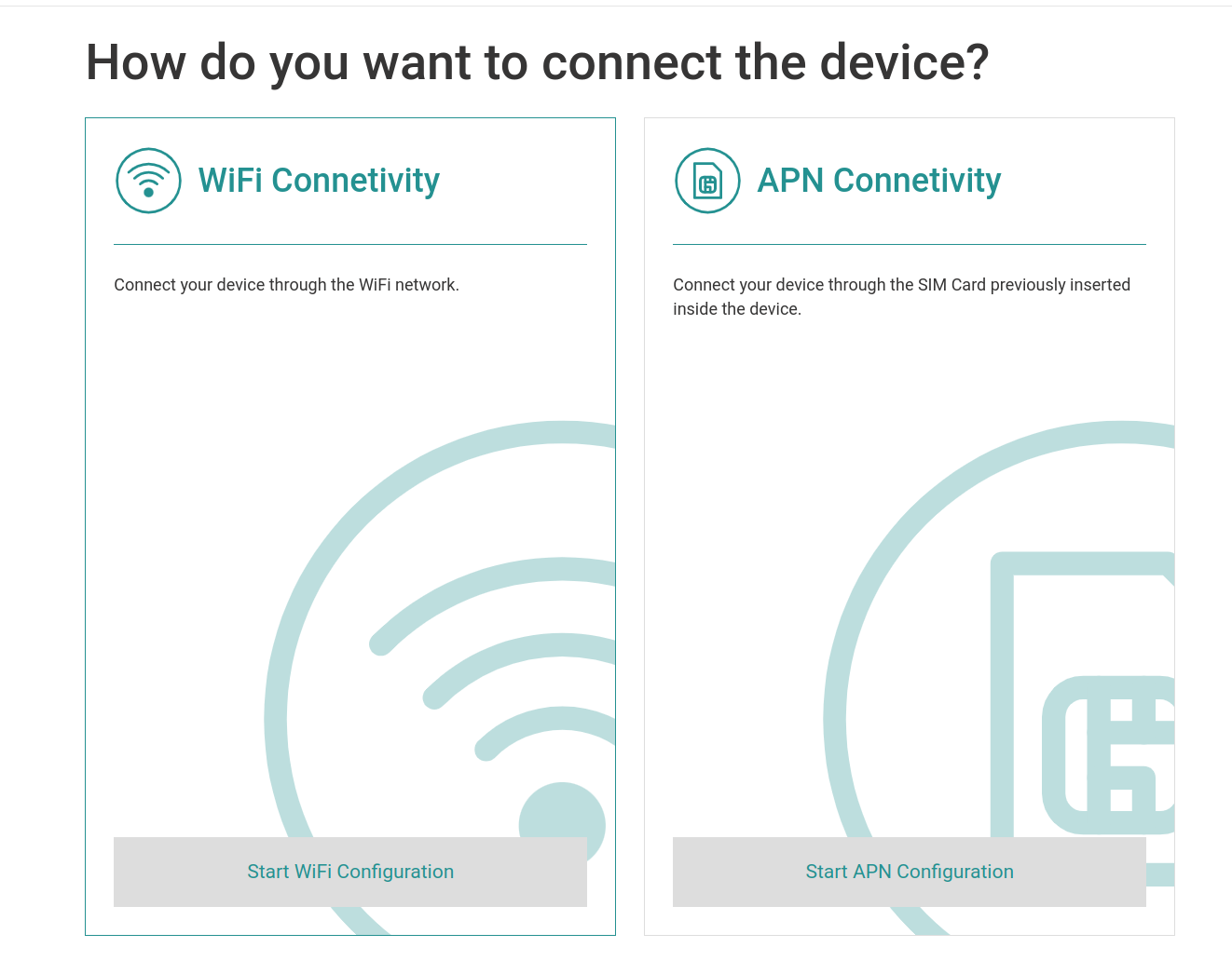 Select Connectivity option