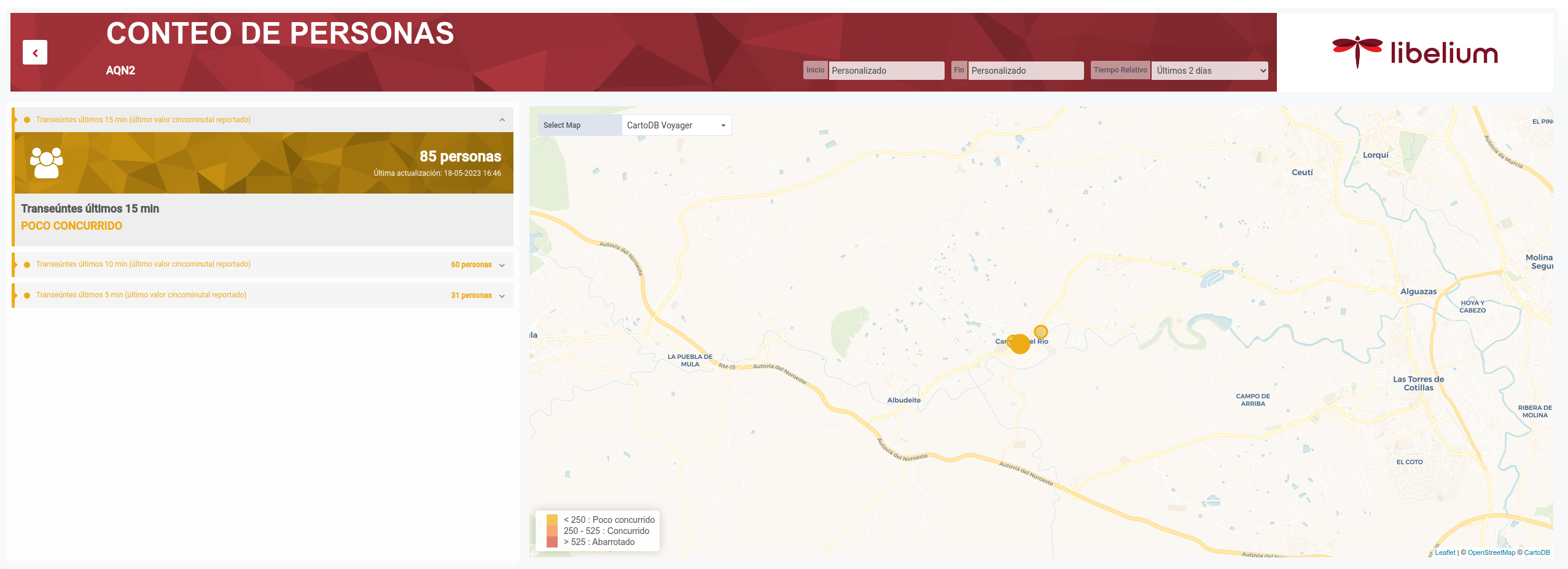 Crowd count service in map