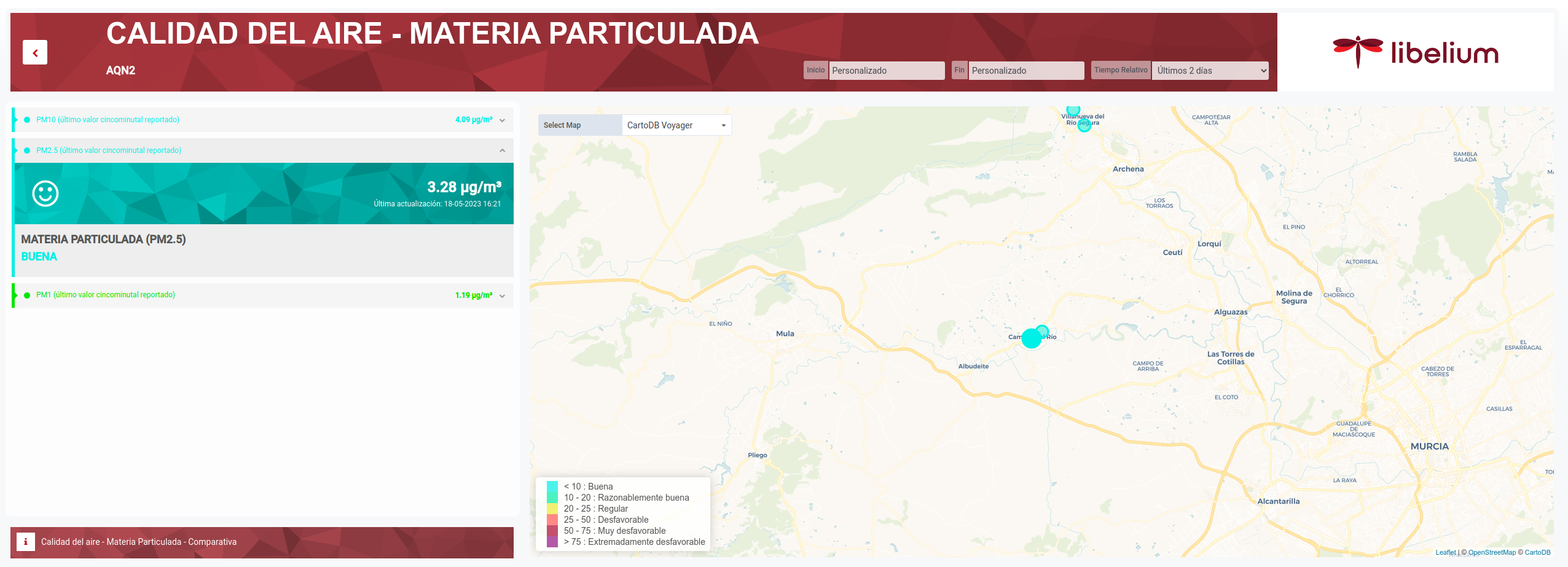 Particulate matter map