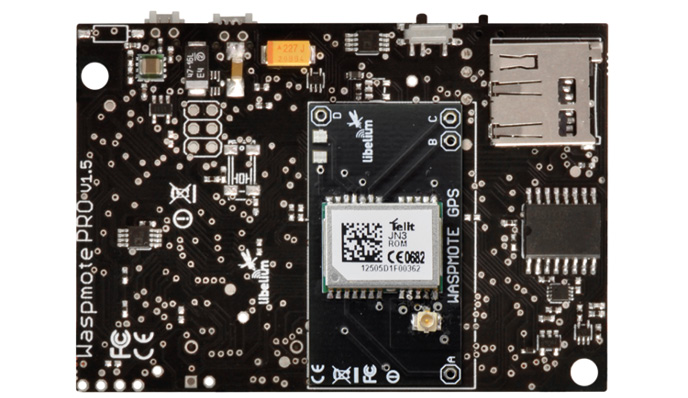 Figure: GPS module connected to Waspmote